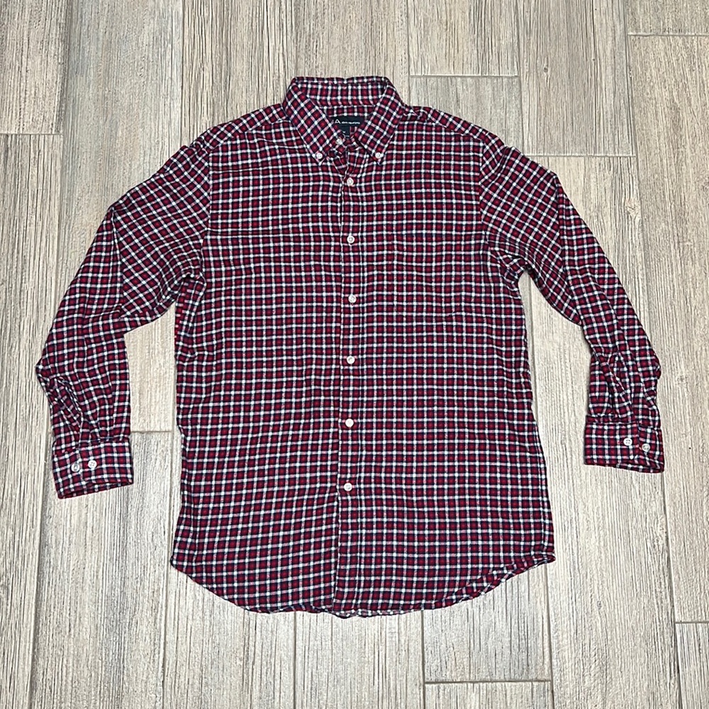 John Ashford Flannel Casual Button Down Shirt Plaid Size M